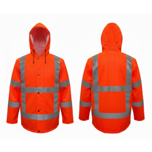 4-Feet huisstijl Regenjas RWS PU stretch fluo-oranje type RWJRWS100